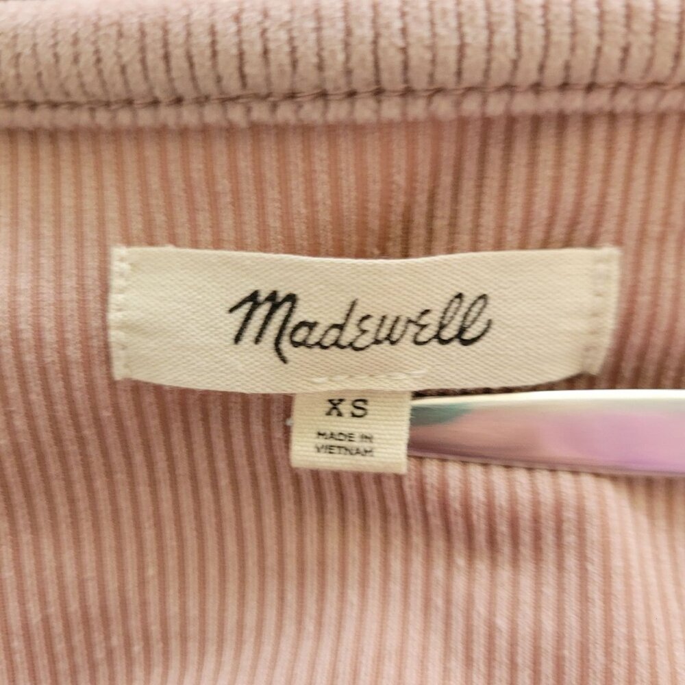 Madewell Corduroy Tie-Front Faux-Wrap Top Womens Size XS Warm Sandstone - Picture 6 of 7